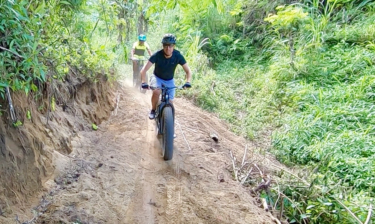 Bali cycling tour, mountain bike downhill ride, Lava Tour, Mount Abung, Mount Abang, slopes, technical grading, coffee bean plantations, bamboo forests, jungle, canyons, volcanic sand, fatbikes.